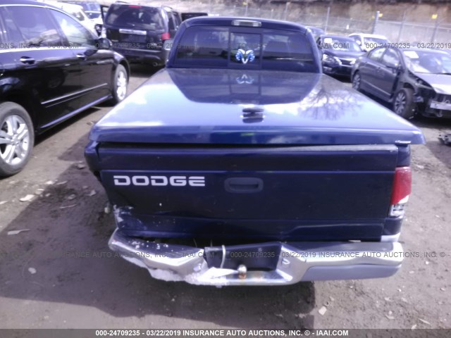 1B7GL22X51S278006 - 2001 DODGE DAKOTA BLUE photo 8