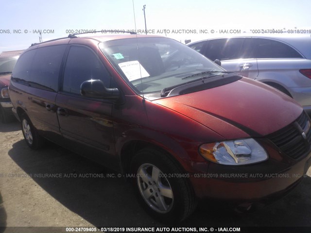 2D4GP44L77R320893 - 2007 DODGE GRAND CARAVAN SXT RED photo 1