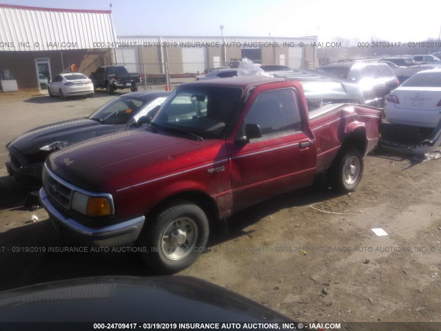 1FTCR10A6VPA12914 - 1997 FORD RANGER RED photo 2