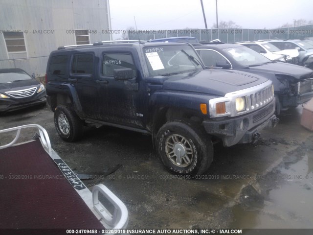 5GTDN13E278163494 - 2007 HUMMER H3 BLUE photo 1