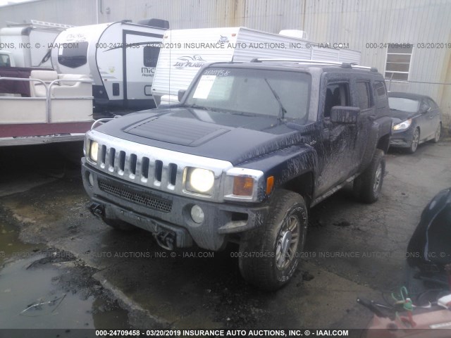 5GTDN13E278163494 - 2007 HUMMER H3 BLUE photo 2