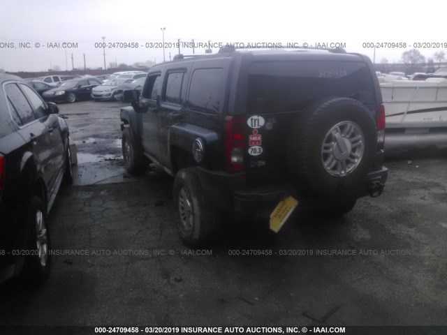 5GTDN13E278163494 - 2007 HUMMER H3 BLUE photo 3