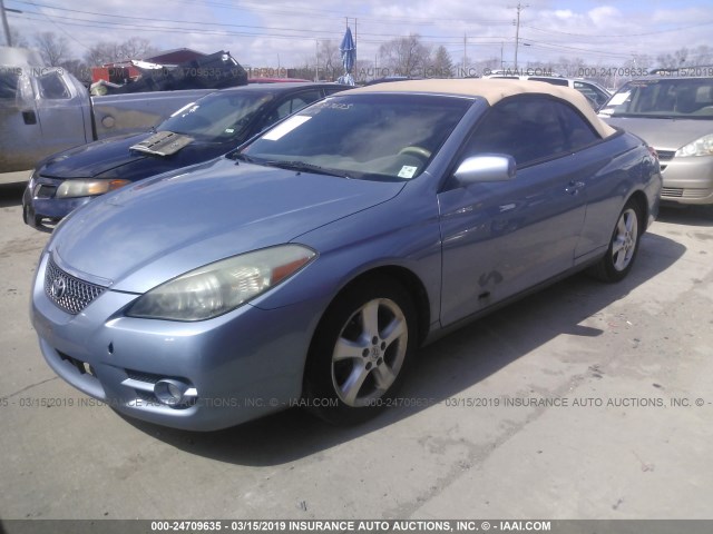 4T1FA38P48U148338 - 2008 TOYOTA CAMRY SOLARA SE/SLE/SPORT BLUE photo 2