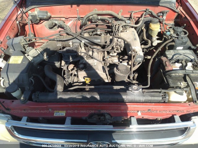 4TAVL52N7WZ081260 - 1998 TOYOTA TACOMA XTRACAB RED photo 10