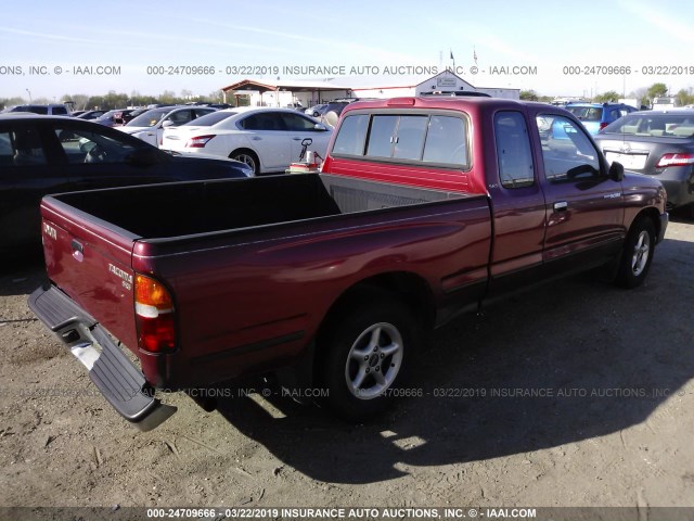 4TAVL52N7WZ081260 - 1998 TOYOTA TACOMA XTRACAB RED photo 4