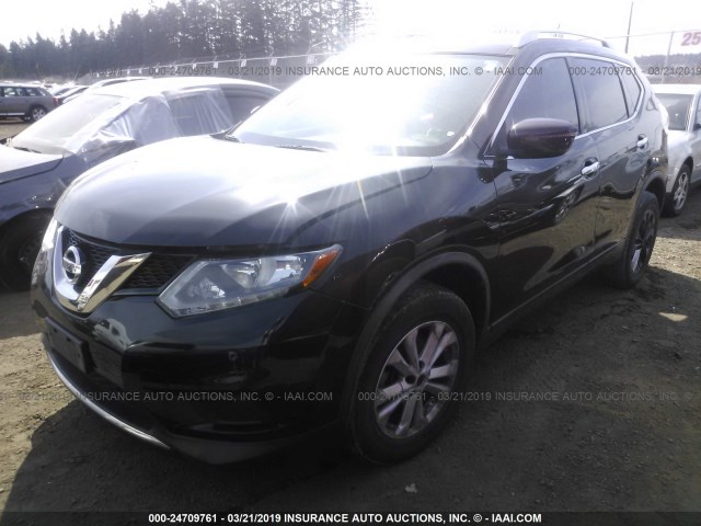 JN8AT2MTXGW004953 - 2016 NISSAN ROGUE S/SL/SV BLACK photo 2