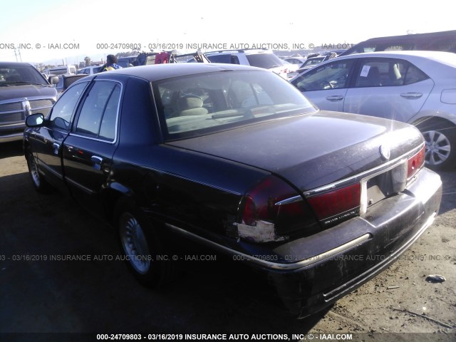 2MEFM74W0XX611744 - 1999 MERCURY GRAND MARQUIS GS BLACK photo 3