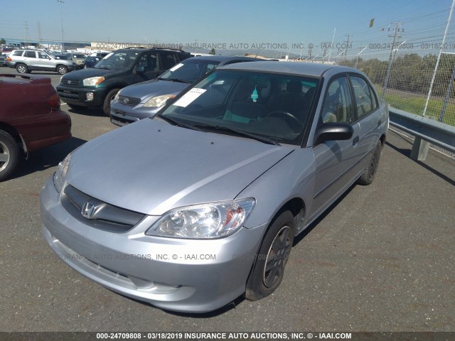 2HGES15285H599511 - 2005 HONDA CIVIC DX SILVER photo 2