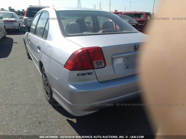 2HGES15285H599511 - 2005 HONDA CIVIC DX SILVER photo 3