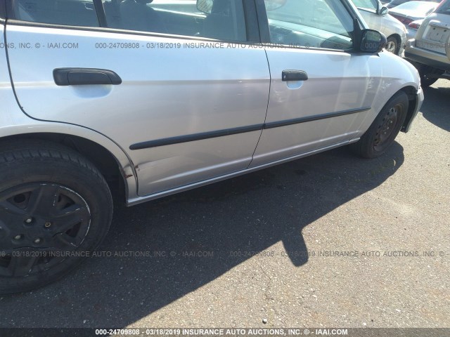 2HGES15285H599511 - 2005 HONDA CIVIC DX SILVER photo 6