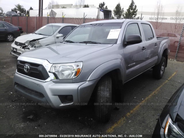 5TFJX4GN9FX047066 - 2015 TOYOTA TACOMA DOUBLE CAB PRERUNNER SILVER photo 2