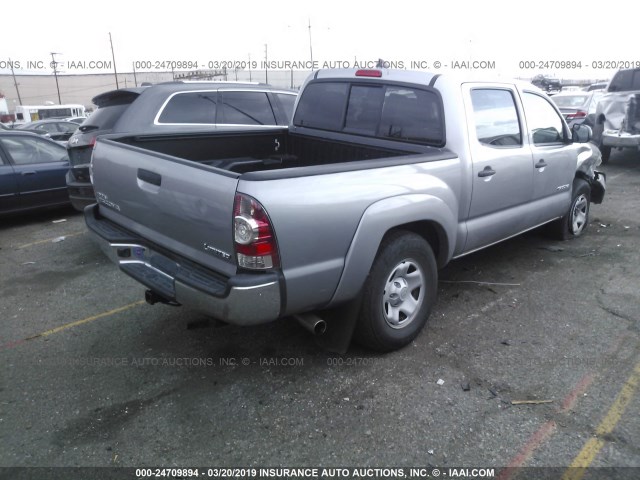 5TFJX4GN9FX047066 - 2015 TOYOTA TACOMA DOUBLE CAB PRERUNNER SILVER photo 4