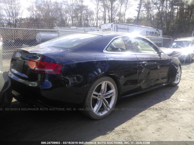 WAUGVAFR7AA053542 - 2010 AUDI S5 PREMIUM PLUS BLUE photo 4