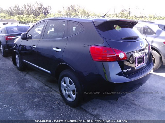 JN8AS5MT2CW601321 - 2012 NISSAN ROGUE S/SV BLACK photo 3