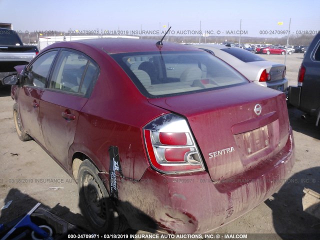 3N1AB61EX8L661077 - 2008 NISSAN SENTRA 2.0/2.0S/2.0SL BURGUNDY photo 3