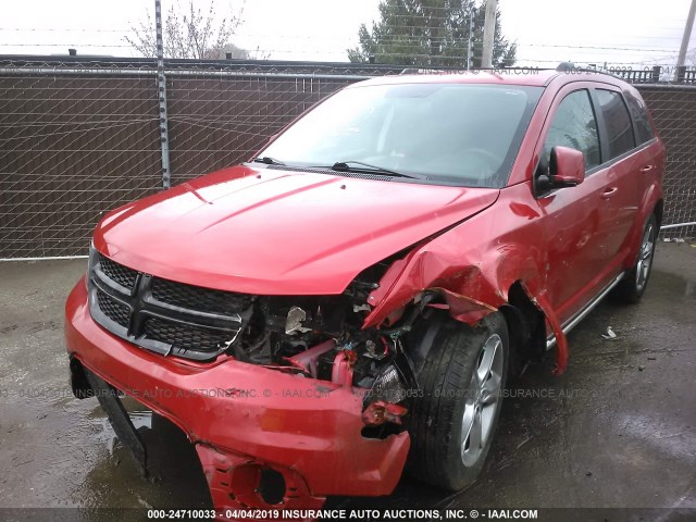 3C4PDDGG7HT654523 - 2017 DODGE JOURNEY CROSSROAD RED photo 2