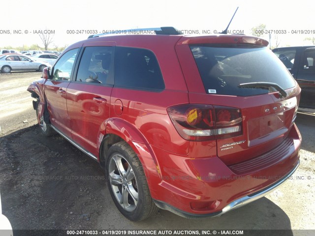 3C4PDDGG7HT654523 - 2017 DODGE JOURNEY CROSSROAD RED photo 3