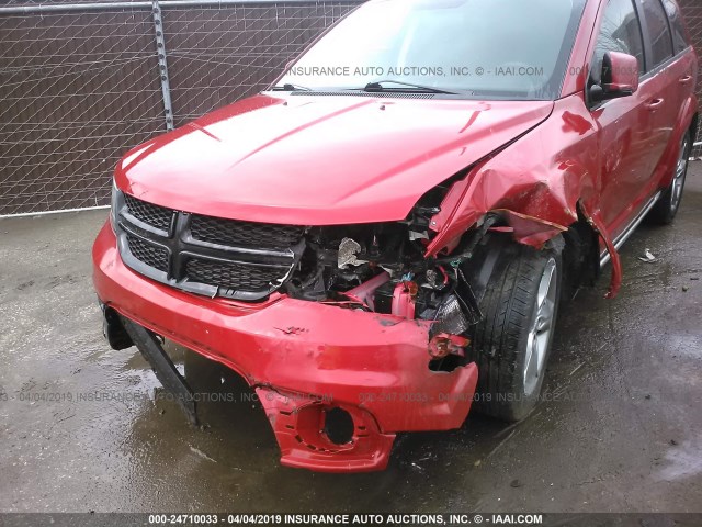 3C4PDDGG7HT654523 - 2017 DODGE JOURNEY CROSSROAD RED photo 6