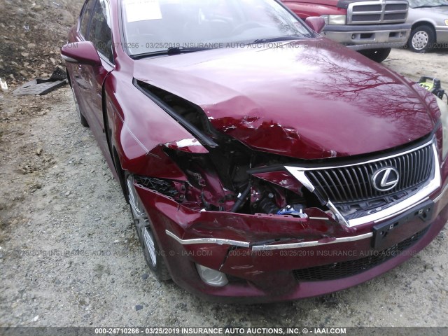 JTHCK262192030054 - 2009 LEXUS IS 250 RED photo 6