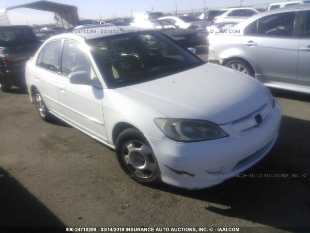 JHMES96655S018858 - 2005 HONDA CIVIC HYBRID WHITE photo 1