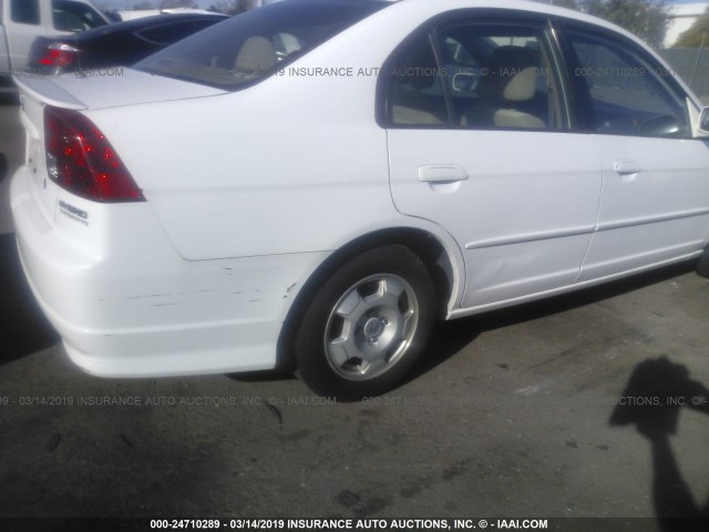 JHMES96655S018858 - 2005 HONDA CIVIC HYBRID WHITE photo 6