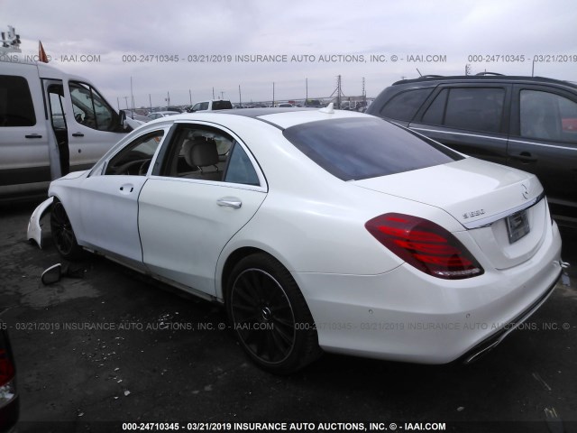 WDDUG8CB5FA111452 - 2015 MERCEDES-BENZ S 550 WHITE photo 3