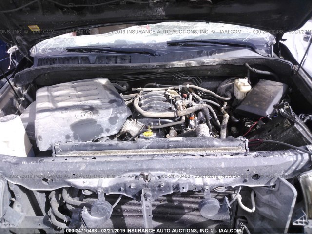 5TFRY5F14BX108998 - 2011 TOYOTA TUNDRA DOUBLE CAB SR5 BLACK photo 10