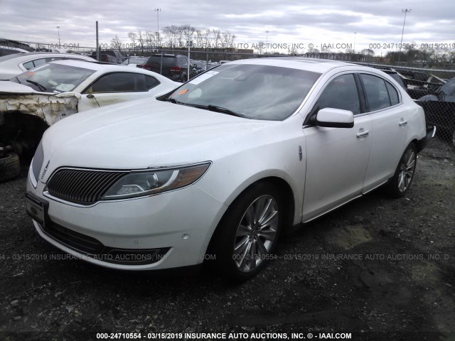 1LNHL9FT0DG604026 - 2013 LINCOLN MKS WHITE photo 2