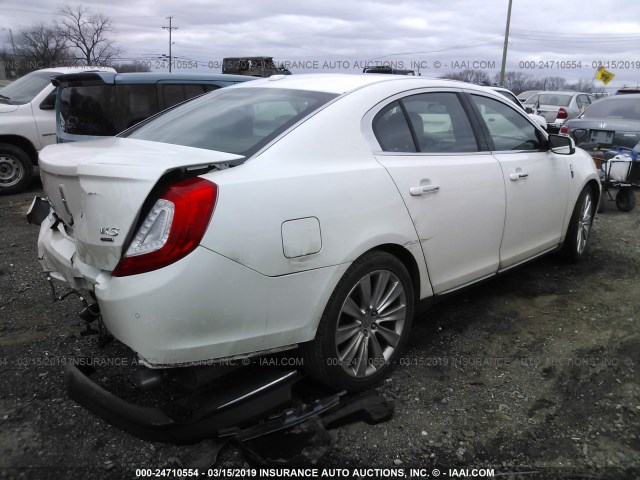 1LNHL9FT0DG604026 - 2013 LINCOLN MKS WHITE photo 4