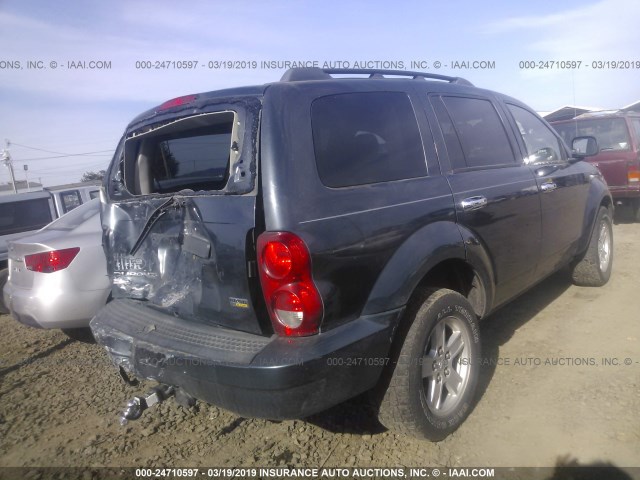 1D8HB48N18F121389 - 2008 DODGE DURANGO SLT BLUE photo 4