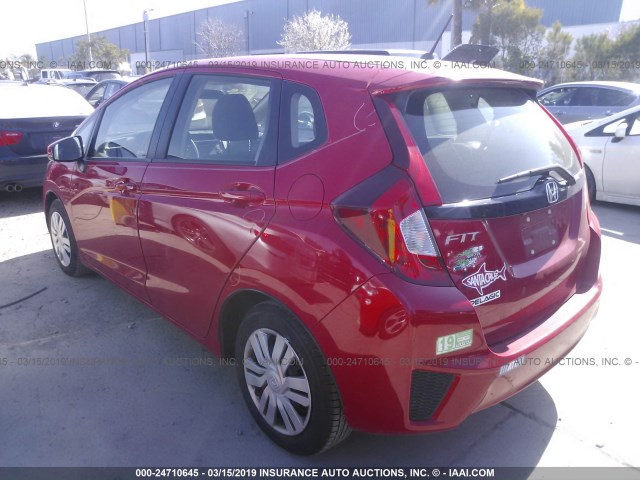 JHMGK5H50GX023722 - 2016 HONDA FIT LX RED photo 3