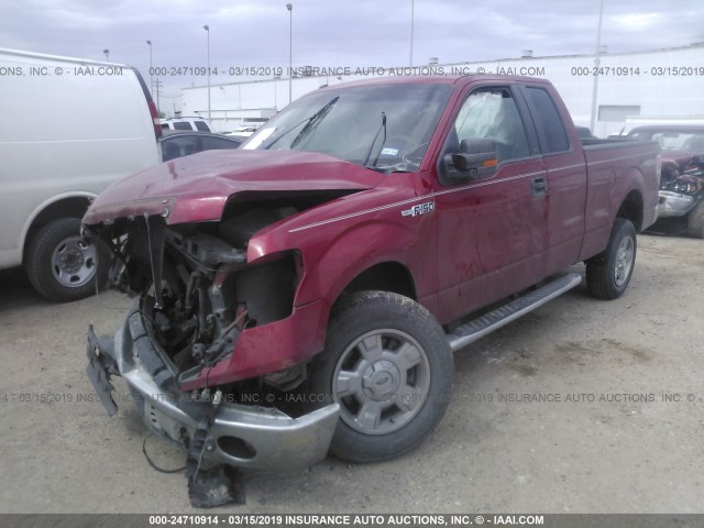 1FTFX1EF8CFA24248 - 2012 FORD F150 SUPER CAB RED photo 2