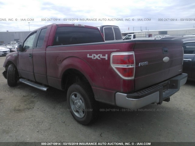 1FTFX1EF8CFA24248 - 2012 FORD F150 SUPER CAB RED photo 3