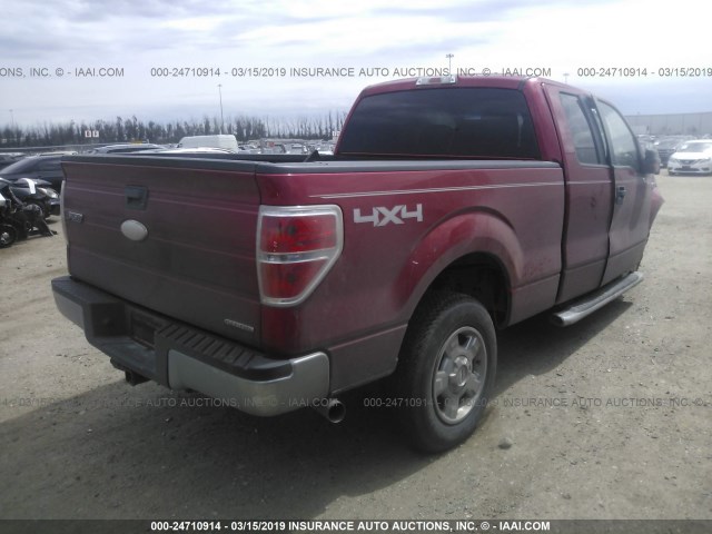 1FTFX1EF8CFA24248 - 2012 FORD F150 SUPER CAB RED photo 4