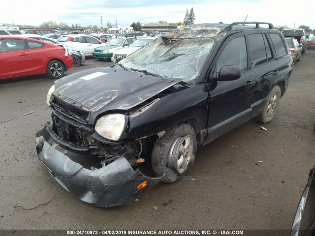 KM8SC13D26U037357 - 2006 HYUNDAI SANTA FE GLS/LIMITED BLACK photo 2