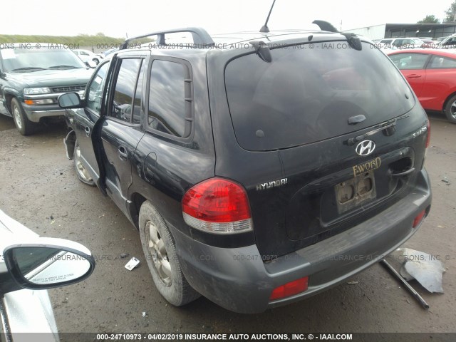 KM8SC13D26U037357 - 2006 HYUNDAI SANTA FE GLS/LIMITED BLACK photo 3