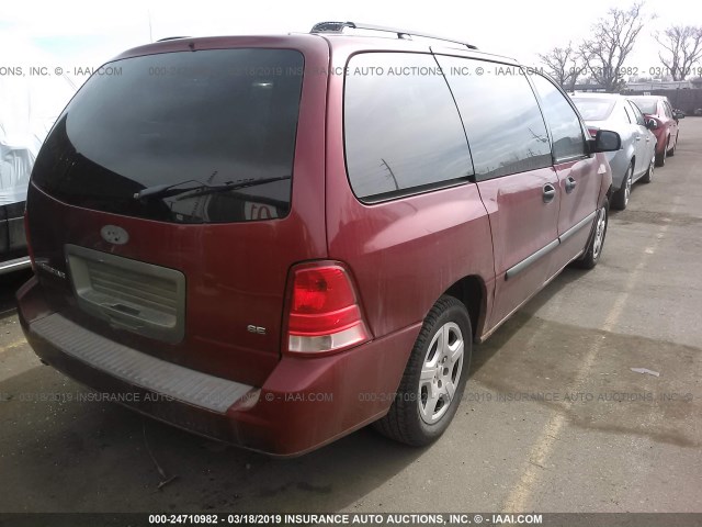 2FMZA51654BA60005 - 2004 FORD FREESTAR SE MAROON photo 4