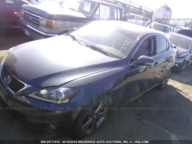 JTHBF5C24B5133818 - 2011 LEXUS IS 250 BLACK photo 2