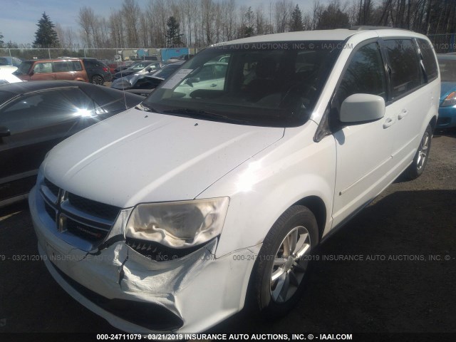 2C4RDGCG8ER127976 - 2014 DODGE GRAND CARAVAN SXT WHITE photo 2