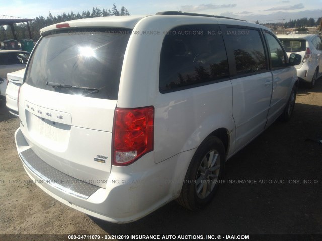 2C4RDGCG8ER127976 - 2014 DODGE GRAND CARAVAN SXT WHITE photo 4