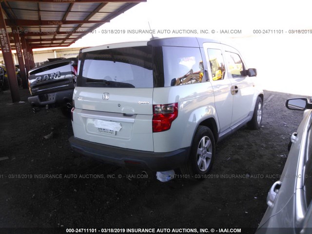 5J6YH2H74AL000750 - 2010 HONDA ELEMENT EX WHITE photo 4