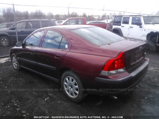 YV1RS61R122132400 - 2002 VOLVO S60 RED photo 3