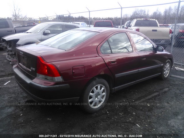 YV1RS61R122132400 - 2002 VOLVO S60 RED photo 4