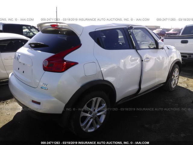 JN8AF5MR7DT207521 - 2013 NISSAN JUKE S/SV/SL WHITE photo 4