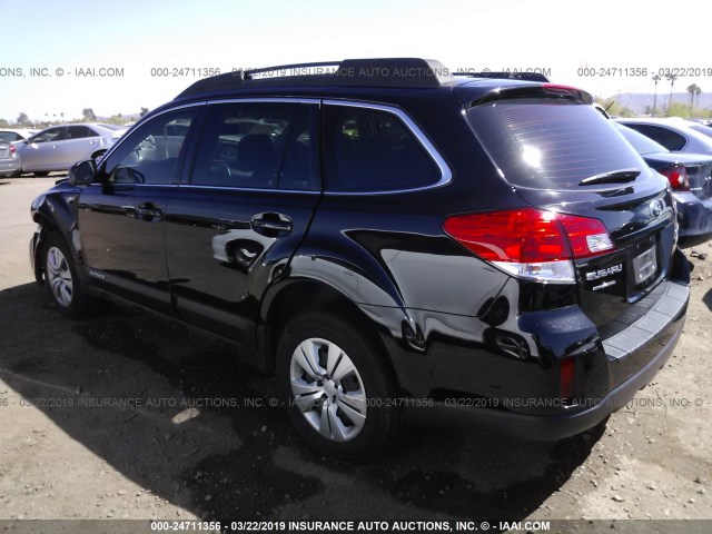 4S4BRBAC0D3235484 - 2013 SUBARU OUTBACK 2.5I BLACK photo 3