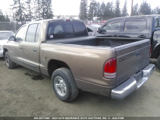 1B7GL2AN5YS674642 - 2000 DODGE DAKOTA QUAD GOLD photo 3