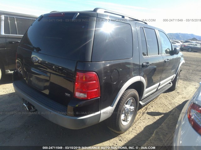 1FMZU63E72ZB25514 - 2002 FORD EXPLORER XLT BLACK photo 4