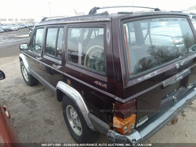 1J4FJ58S9NL167953 - 1992 JEEP CHEROKEE LAREDO BROWN photo 3