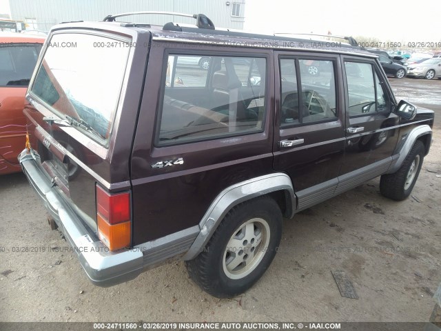 1J4FJ58S9NL167953 - 1992 JEEP CHEROKEE LAREDO BROWN photo 4