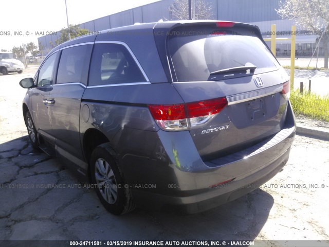 5FNRL5H62GB119233 - 2016 HONDA ODYSSEY EXL GRAY photo 3